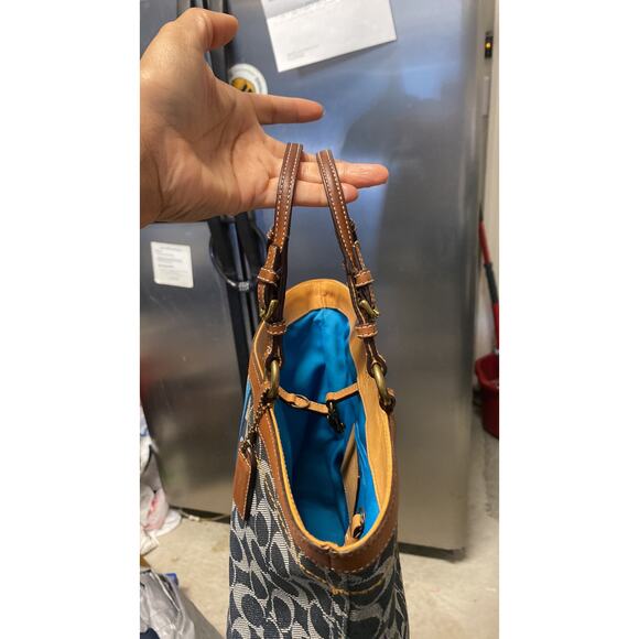 Coach VINTAGE Limited Edition Denim Leather mini Tote signature CCs Y2K suede - Picture 11 of 15